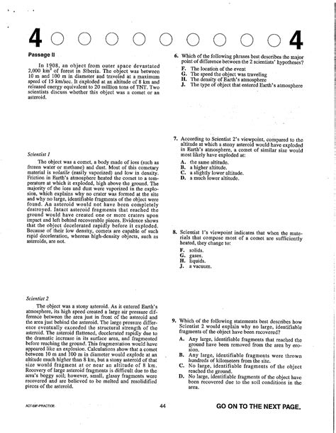 ACT Exam Free Practice Questions .